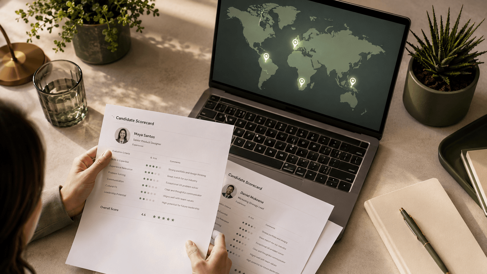 TalentArm recruiter presenting vetted candidate profiles